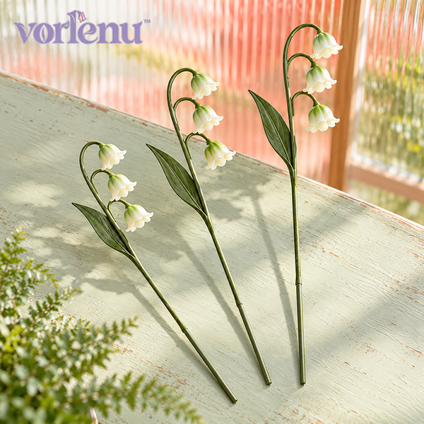 vorlenu™ Lily-of-the-Valley Decorative Plant Stakes, 3-Pack Botanical Flower Picks for Indoor Planters & Miniature Gardens