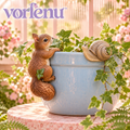 vorlenu™ Forest Friends Planter Huggers, Squirrel & Snail Resin Pot Rim Decorations for Indoor Plant Displays