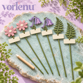 vorlenu™ Wildflower Meadow Plant Markers, 6-Pack Decorative Metal Plant Labels with Writable Tags for Indoor Pots
