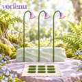 vorlenu™ Bellflower Plant Support Stakes, 3-Pack Decorative Metal Stem Supports with Soft Ties for Small Indoor Plants