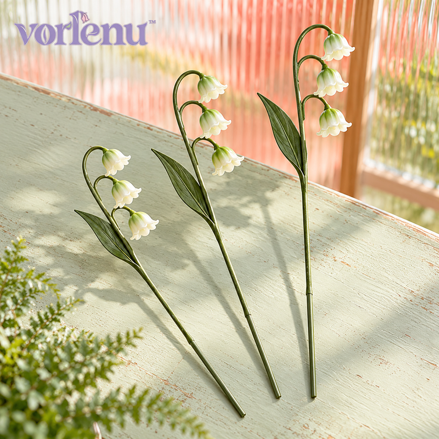 vorlenu™ Lily-of-the-Valley Decorative Plant Stakes, 3-Pack Botanical Flower Picks for Indoor Planters & Miniature Gardens