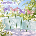 vorlenu™ Meadowwing Butterfly Plant Stakes, 4-Pack Decorative Metal Butterfly Picks for Indoor Pots & Woodland Garden Styling